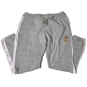Juicy Couture Sport Women's Gray & Gold Logo Drawstring Jogger Lounge Pants Sz S